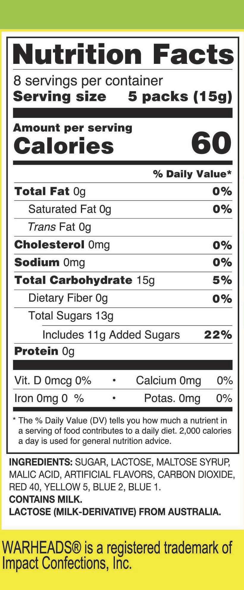 Candyrific Warheads Popping Candy Bag (12 per case)