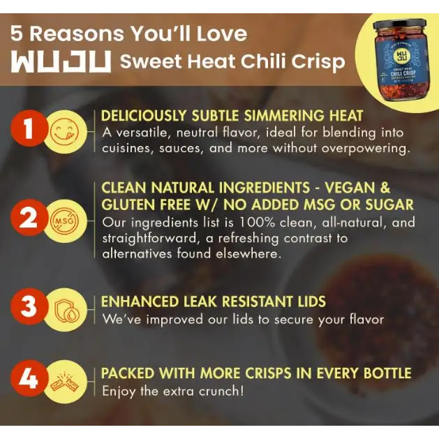 Wuju Sweet Heat Chili Crisp 7.41 oz.