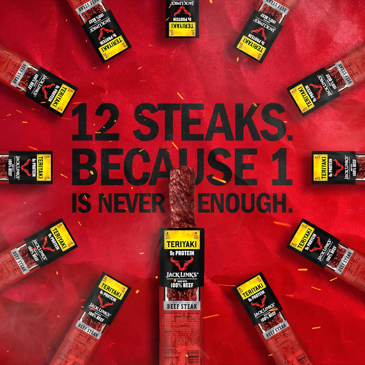 Jack Link's Teriyaki Beef Steak, 1 oz. (144 per case)