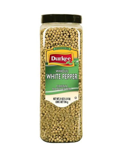 Durkee Whole White Pepper, 21 oz. (6 per case)