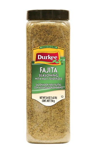 Durkee Fajita Season w/ Meat Tenderizer, 26 oz.