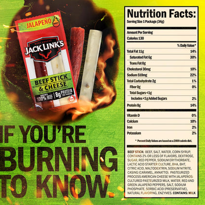 Jack Link's Jalapeno Sizzle Beef & Cheese, 1.2 oz. (192 per case)