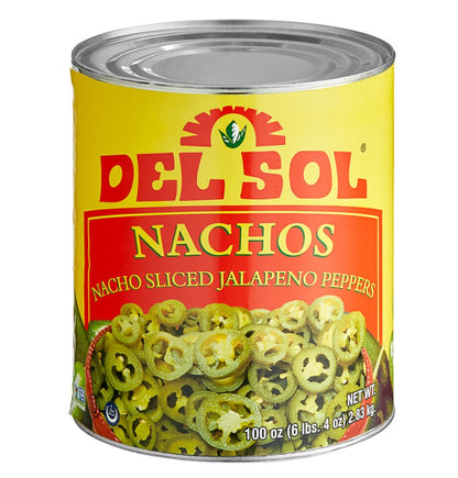 Del Sol Nacho Sliced Jalapeno Peppers, 6 lb. 4 oz. can