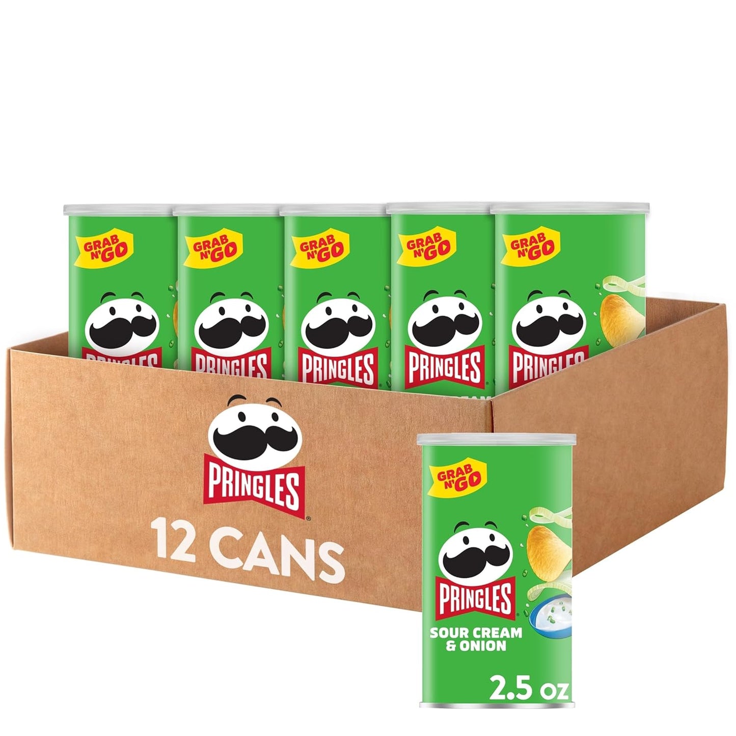 Kellogg Pringles Sour Cream & Onion, Large (Case of 12)