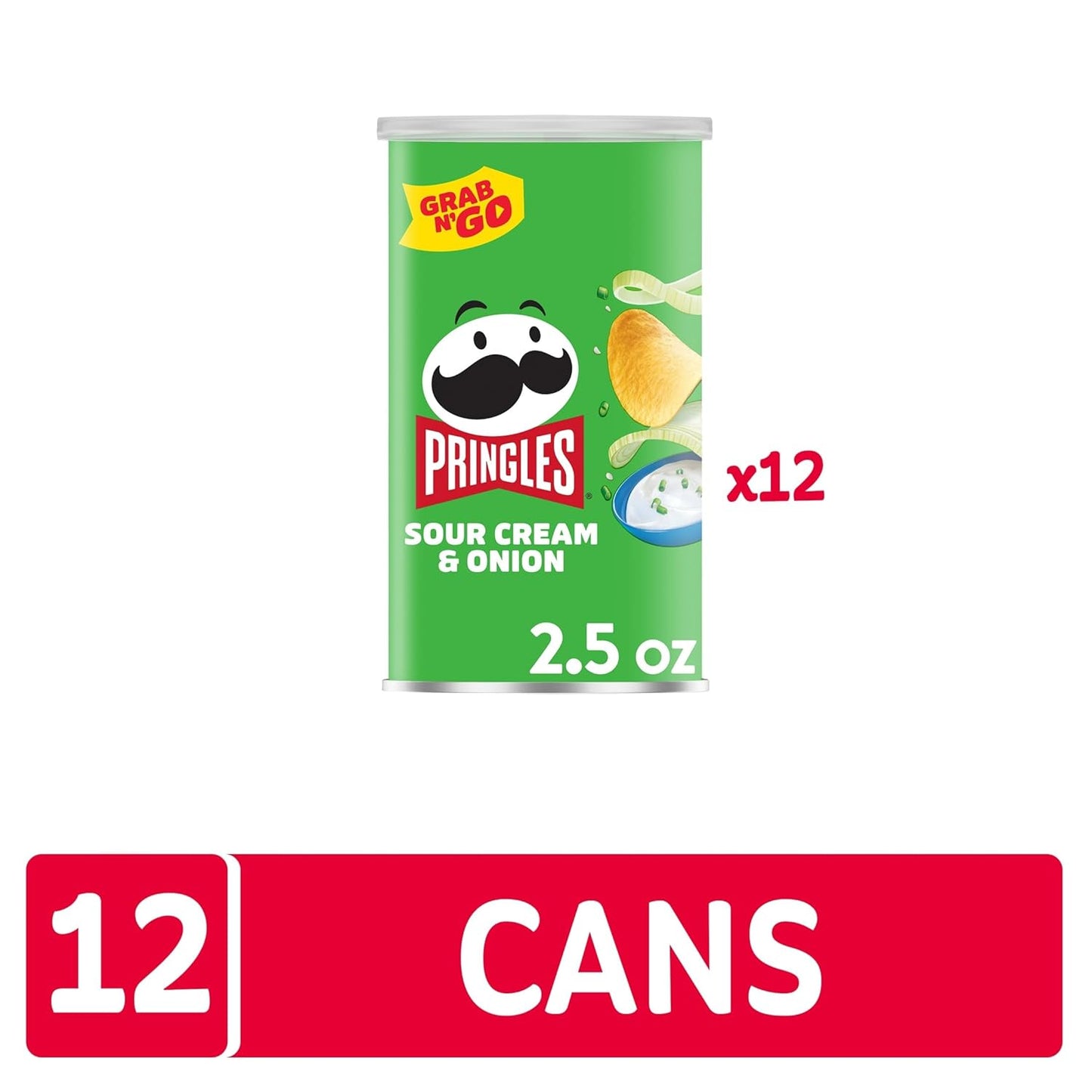 Kellogg Pringles Sour Cream & Onion, Large (Case of 12)
