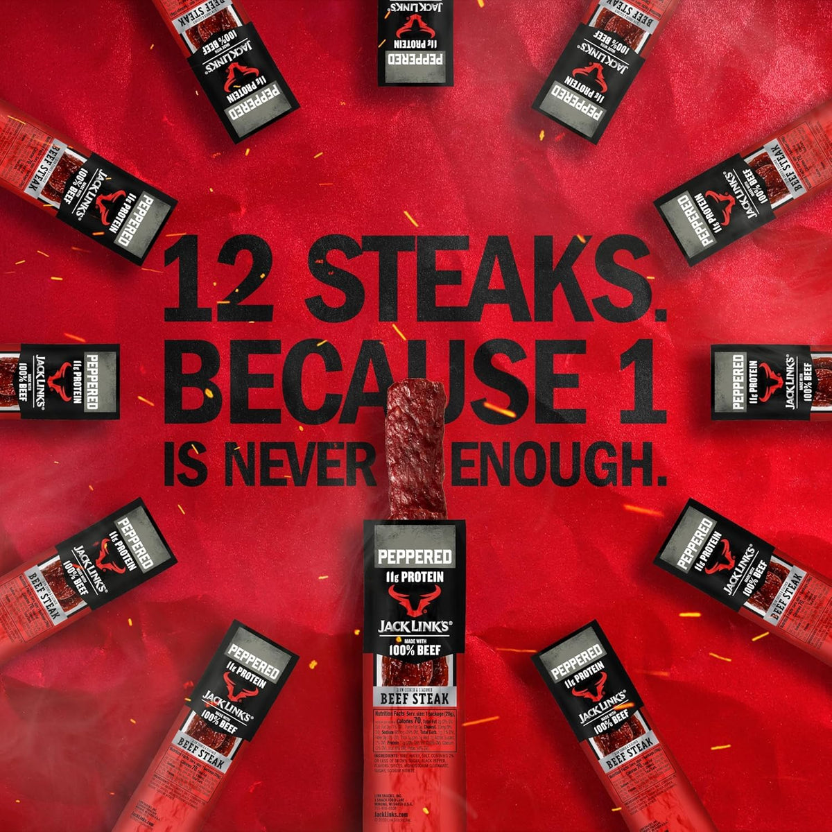 Jack Link's Peppered Steaks, 1 oz. (144 per case)