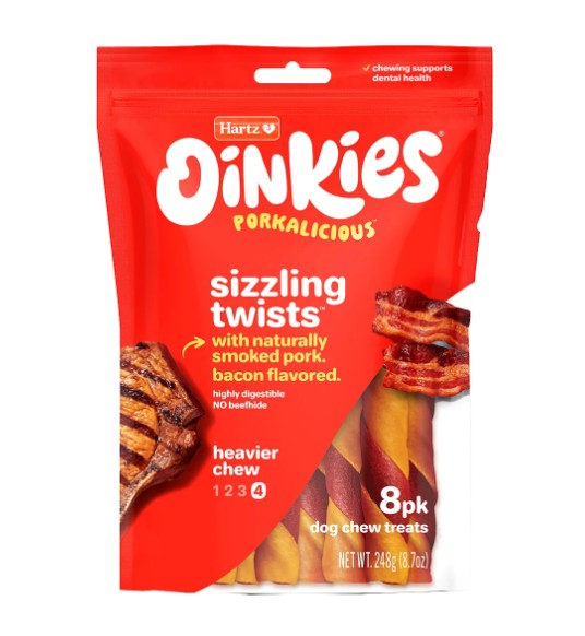 Hartz Oinkies Real Meaty Chews Bacon-Wrapped Twists