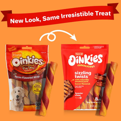 Hartz Oinkies Real Meaty Chews Bacon-Wrapped Twists