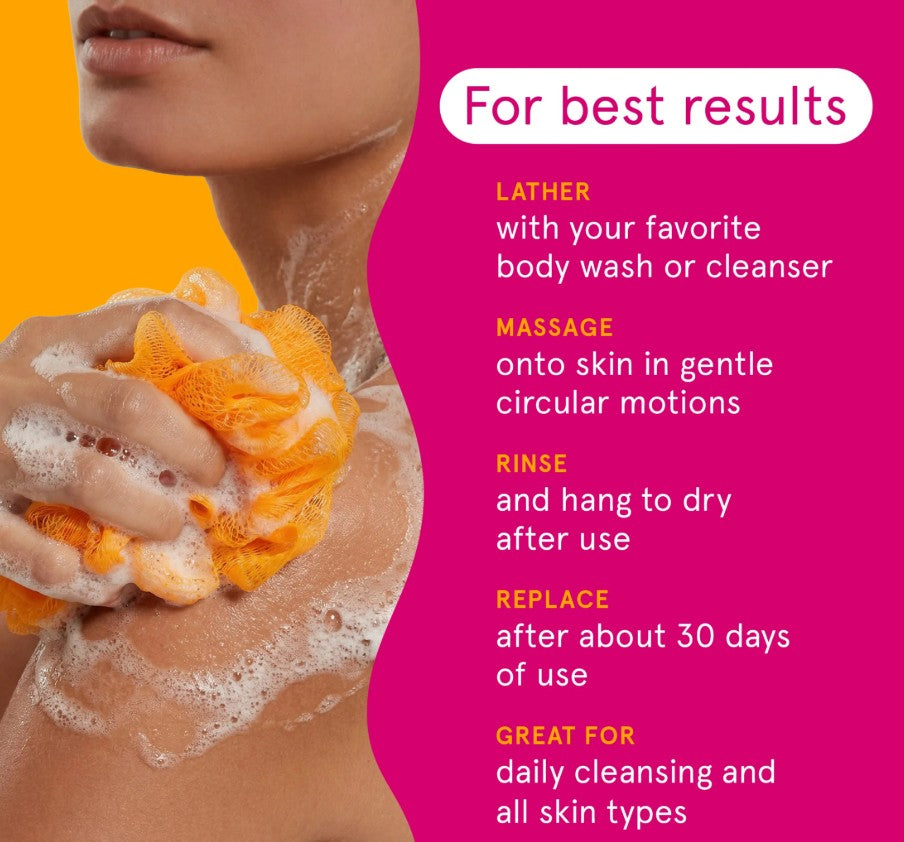 Cleanlogic Lathering Mesh Bath Sponge, Colors Vary (48 per case)