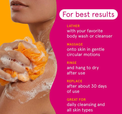 Cleanlogic Lathering Mesh Bath Sponge, Colors Vary (48 per case)
