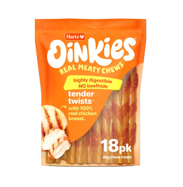 Hartz Oinkies Real Meaty Chews Tender Twists