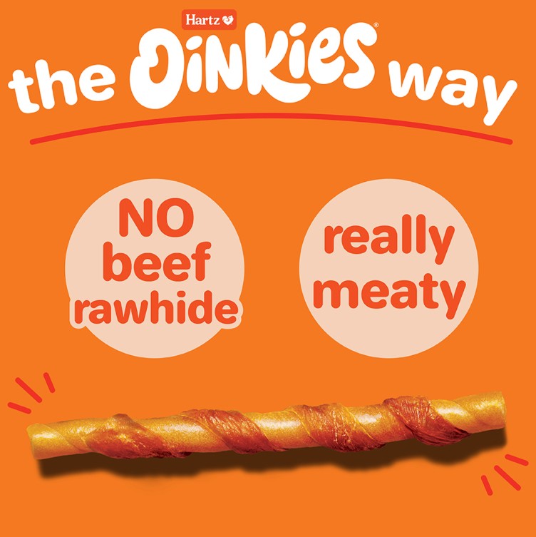 Hartz Oinkies Real Meaty Chews Tender Twists
