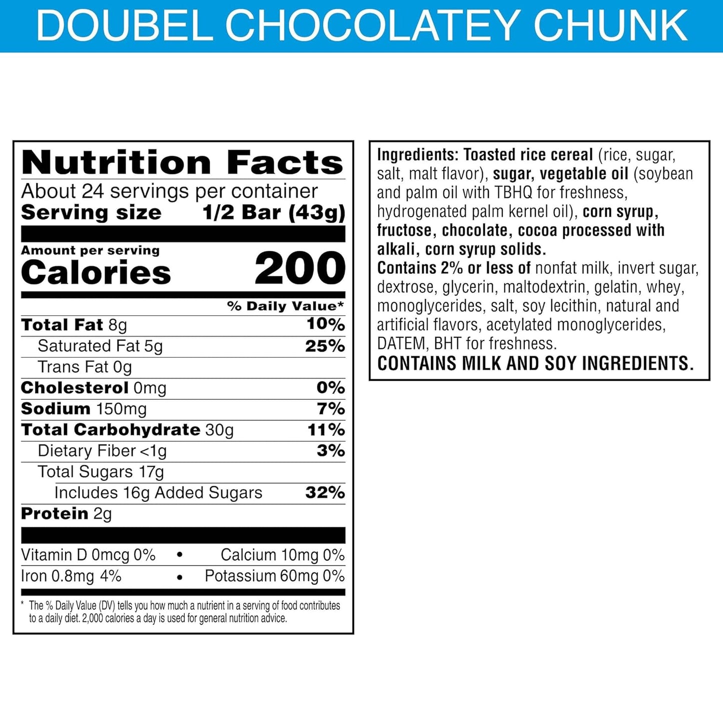 Kellogg's Rice Krispies Treat Double Chocolate Chunk Big Bar