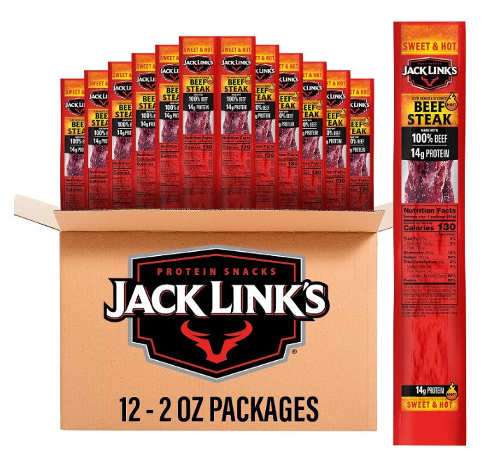 Jack Link's Sweet & Hot Steak Strips, 2 oz. (144 per case)