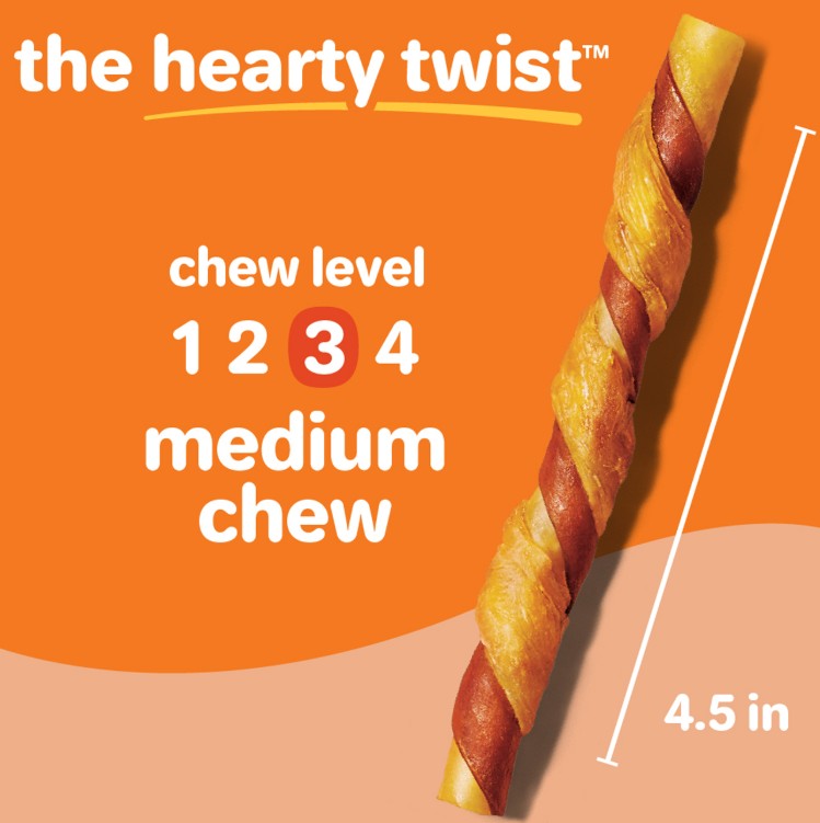 Hartz Oinkies Real Meaty Chews Hearty Twists