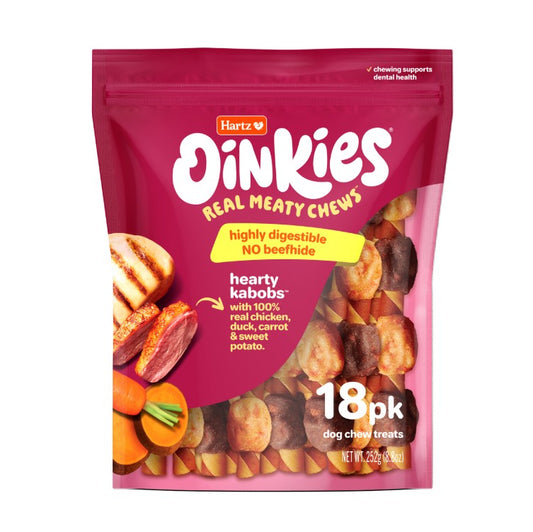 Hartz Oinkies Real Meaty Chews Hearty Kabobs