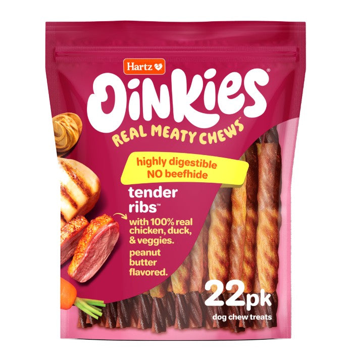 Hartz Oinkies Real Meaty Chews Tender Ribs