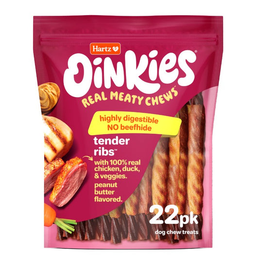 Hartz Oinkies Real Meaty Chews Tender Ribs