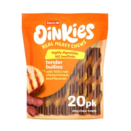 Hartz Oinkies Real Meaty Chews Tender Bullies