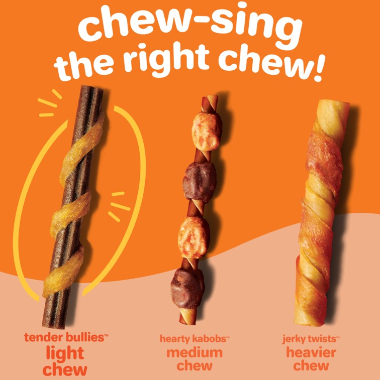 Hartz Oinkies Real Meaty Chews Tender Bullies