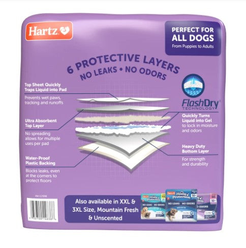 Hartz Home Protection Odor Eliminating Dog Pads - Lavendar Scent