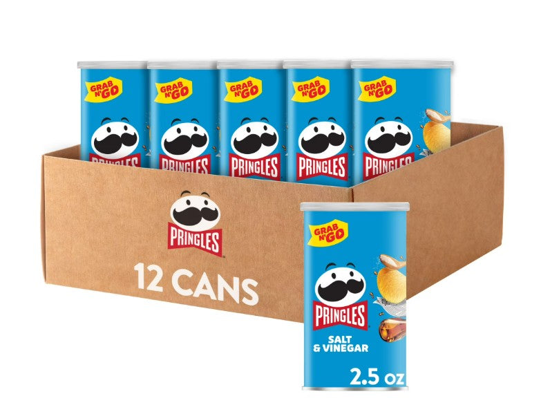 Kellogg Pringles Salt & Vinegar, Large (Case of 12)