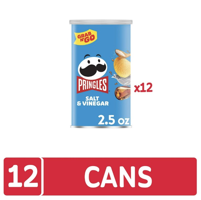 Kellogg Pringles Salt & Vinegar, Large (Case of 12)
