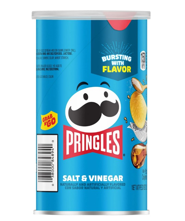 Kellogg Pringles Salt & Vinegar, Large (Case of 12)