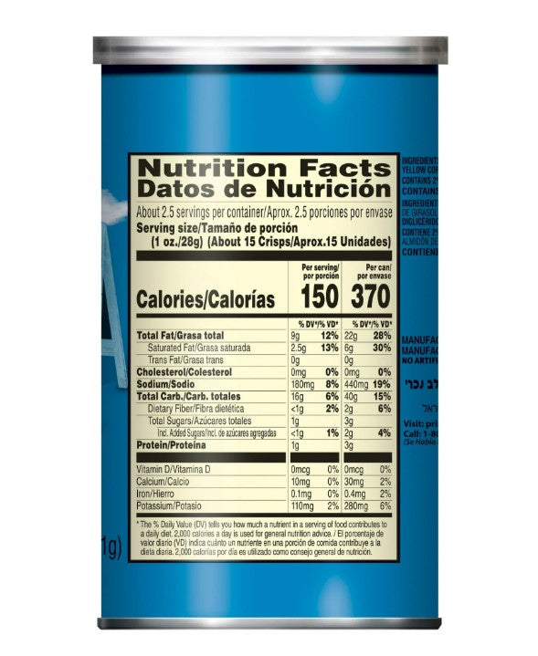 Kellogg Pringles Salt & Vinegar, Large (Case of 12)