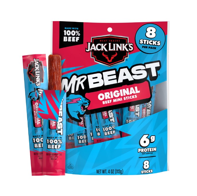 Jack Link's Mr. Beast Original Mini Sticks, 4 oz. (8 per case)