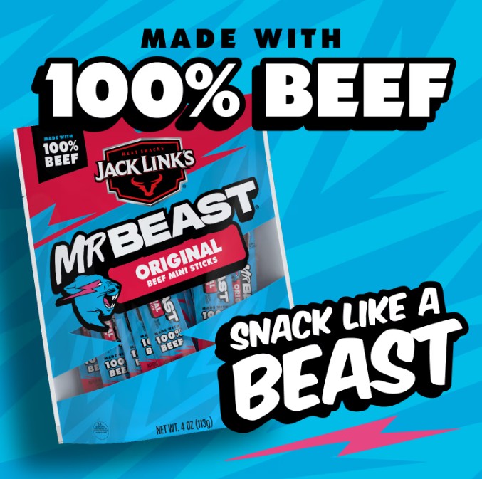 Jack Link's Mr. Beast Original Mini Sticks, 4 oz. (8 per case)
