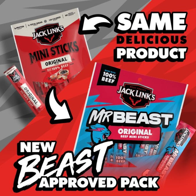 Jack Link's Mr. Beast Original Mini Sticks, 4 oz. (8 per case)
