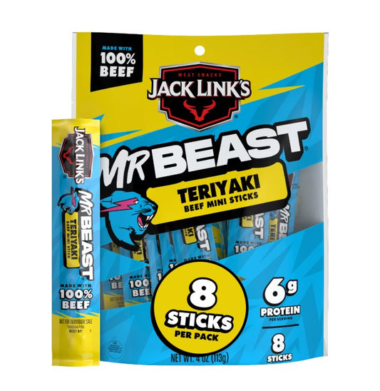 Jack Link's Mr. Beast Teriyaki Mini Sticks, 4 oz. (8 per case)