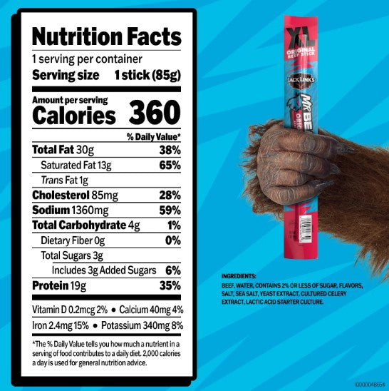 Jack Link's Mr. Beast Original Beef Sticks, 3 oz. (72 per case)
