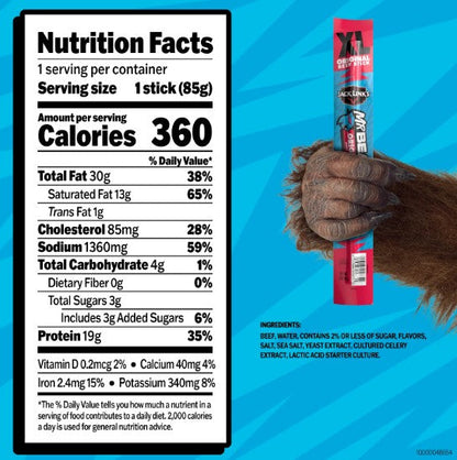 Jack Link's Mr. Beast Original Beef Sticks, 3 oz. (72 per case)