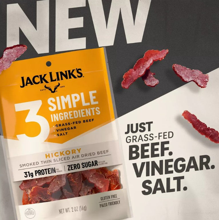 Jack Link's JL3 Hickory Air Dried Steak Strips, 2 oz. (8 per case)