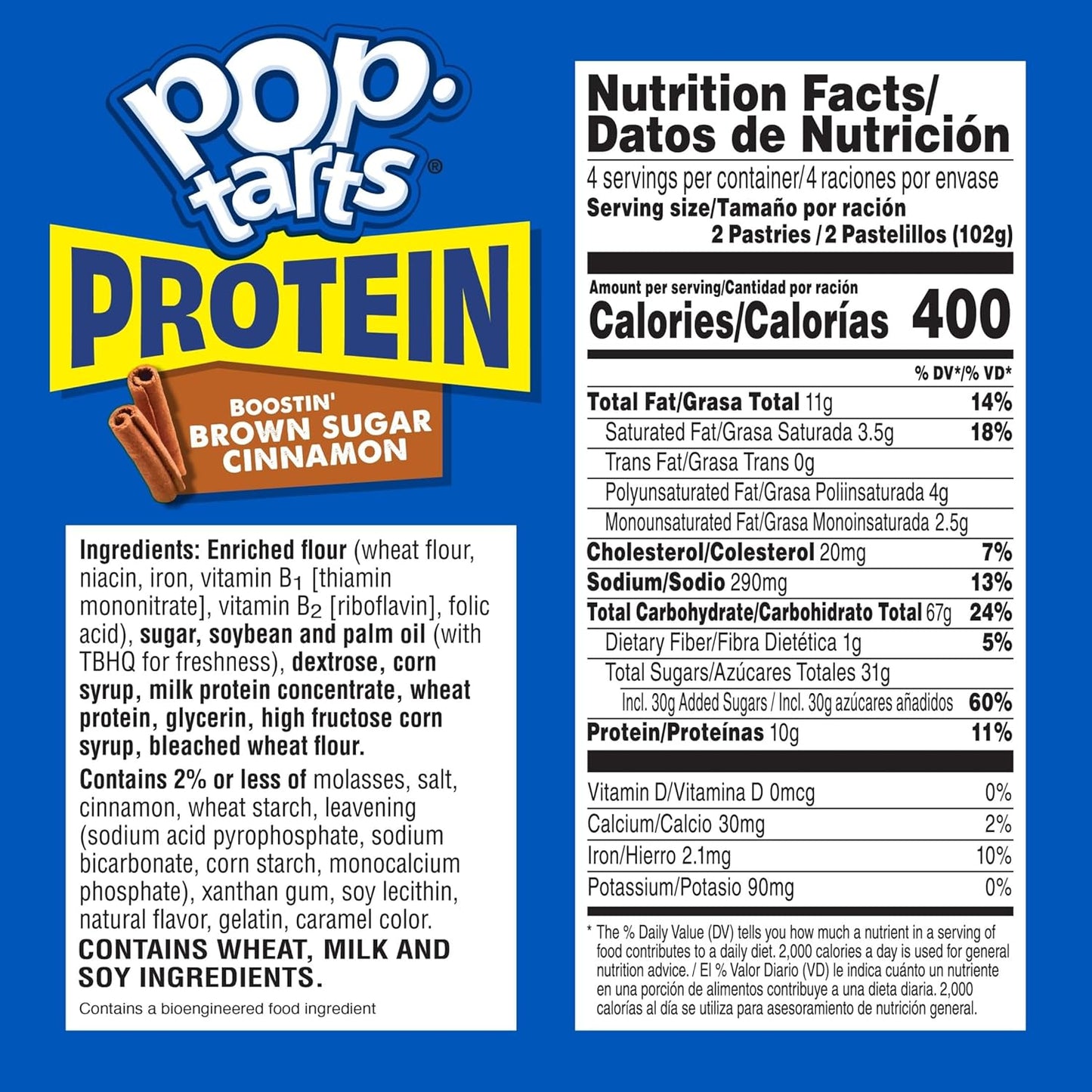 Kellogg's Pop Tarts Protein Boostin' Brown Sugar Cinnamon (12 per case)