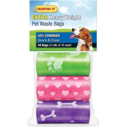 Ruffin' It Pet Waste Bags, 3 Rolls (72 per case)