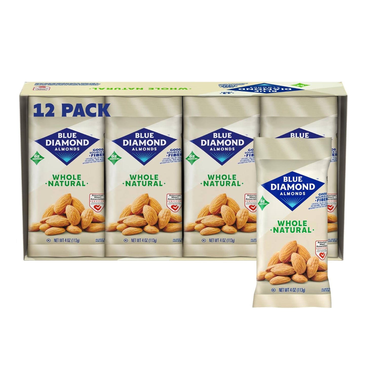 Blue Diamond Whole Natural Almonds, 4 oz. (72 per case)