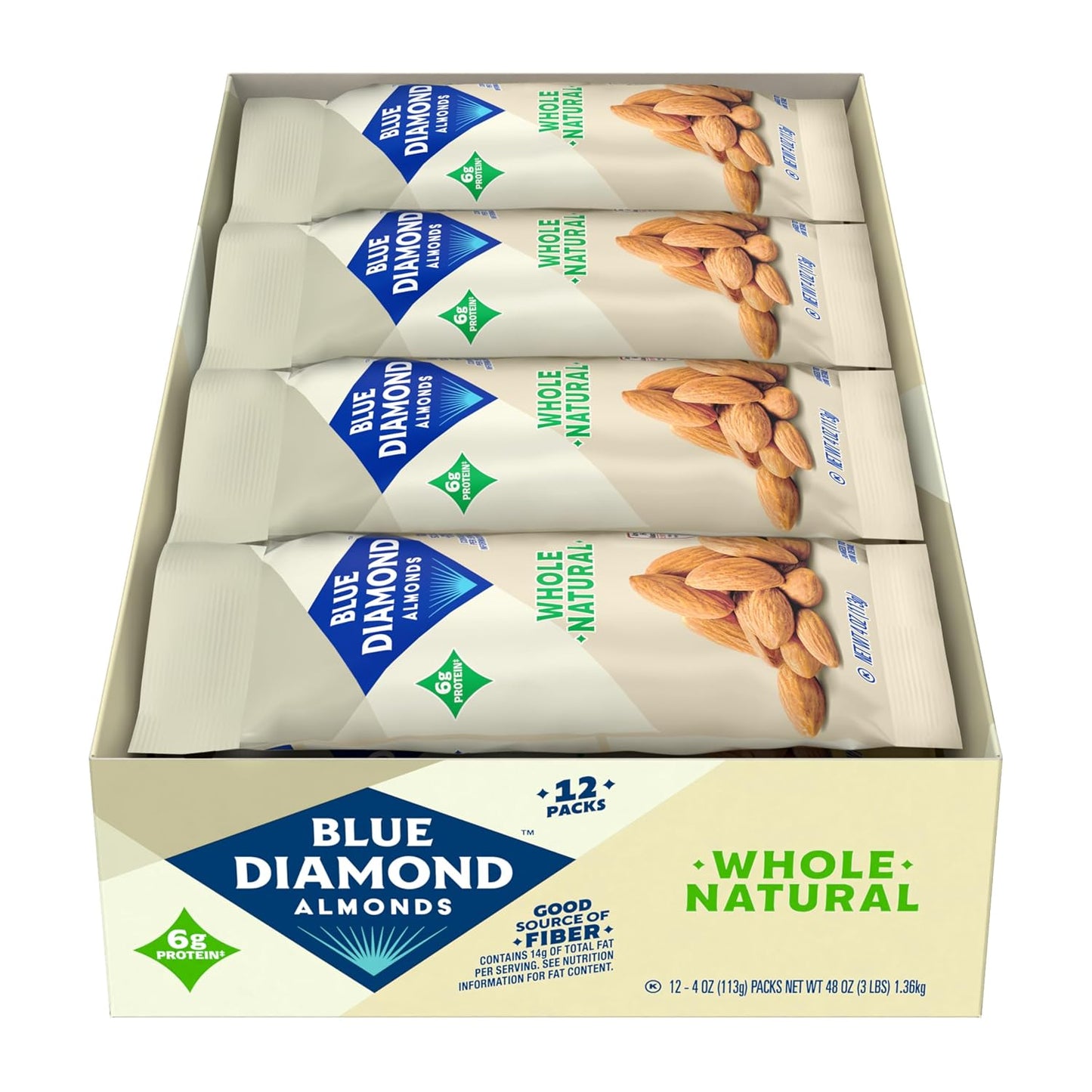 Blue Diamond Whole Natural Almonds, 4 oz. (72 per case)