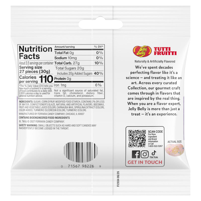 Jelly Belly Tutti-Fruitti Jelly Beans, 3.5 oz. (12 per case)