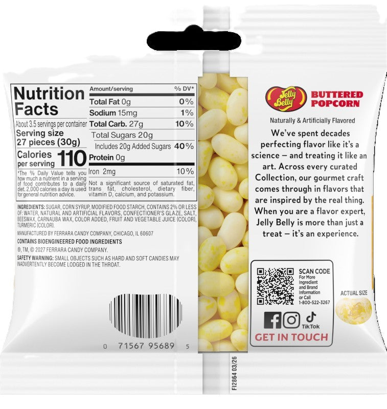 Jelly Belly Buttered Popcorn Jelly Beans, 3.5 oz. (12 per case)