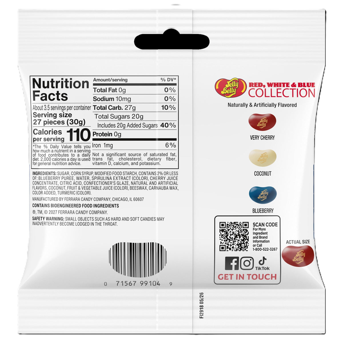 Jelly Belly All American Jelly Beans, 3.5 oz. (12 per case)