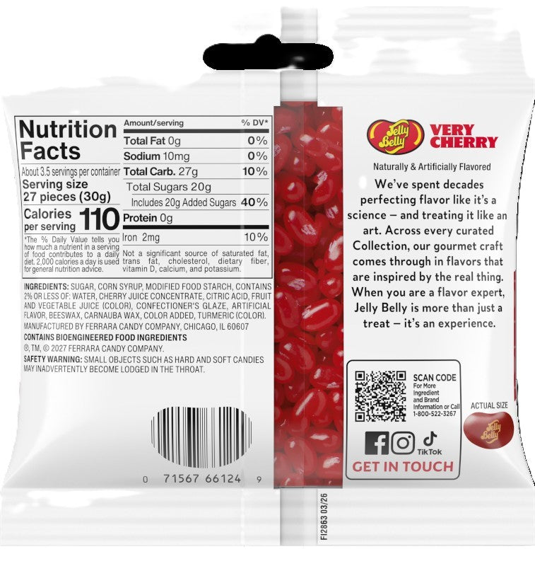 Jelly Belly Very Cherry Jelly Beans, 3.5 oz. (12 per case)