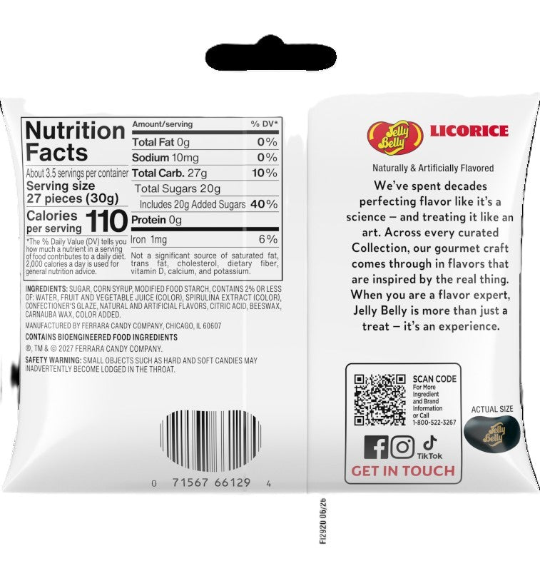 Jelly Belly Licorice Jelly Beans, 3.5 oz. (12 per case)