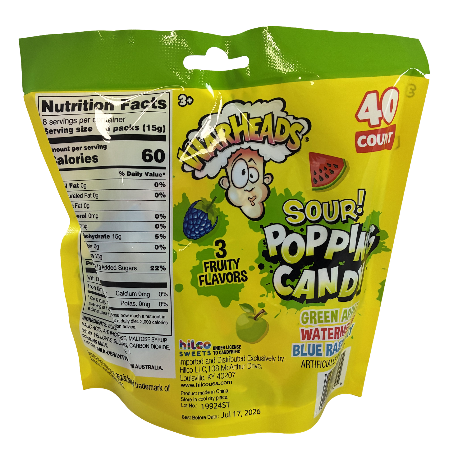 Candyrific Warheads Popping Candy Bag (12 per case)