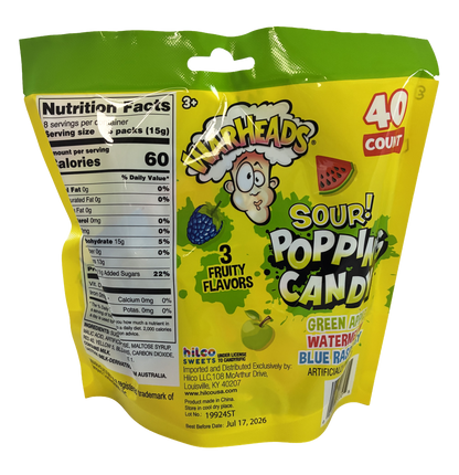 Candyrific Warheads Popping Candy Bag (12 per case)