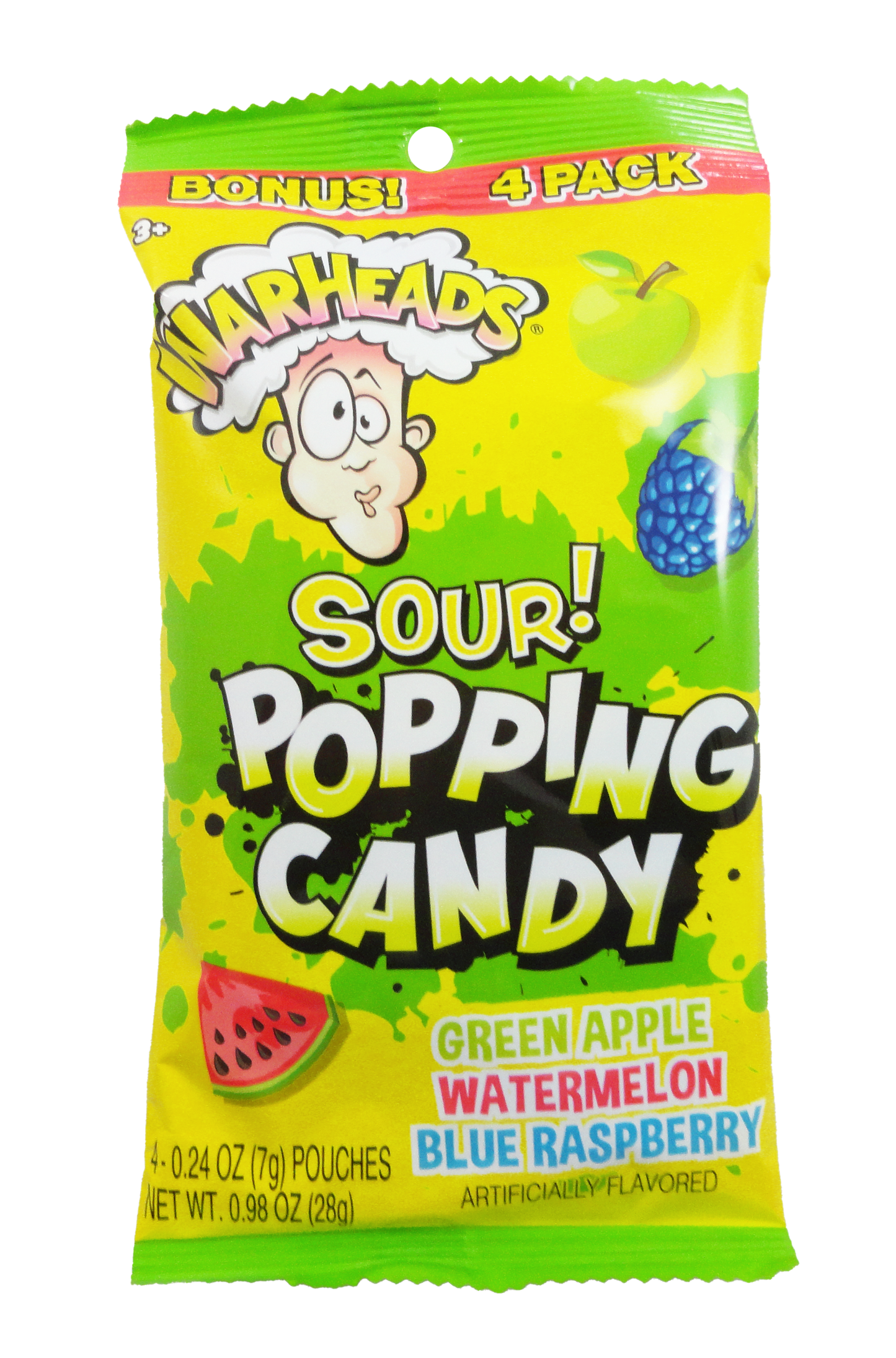 Candyrific Warheads Popping Candy Peg Bag (48 per case)