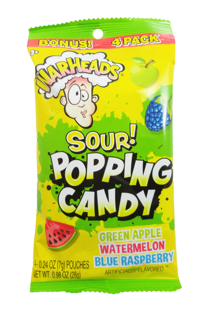 Candyrific Warheads Popping Candy Peg Bag (48 per case)