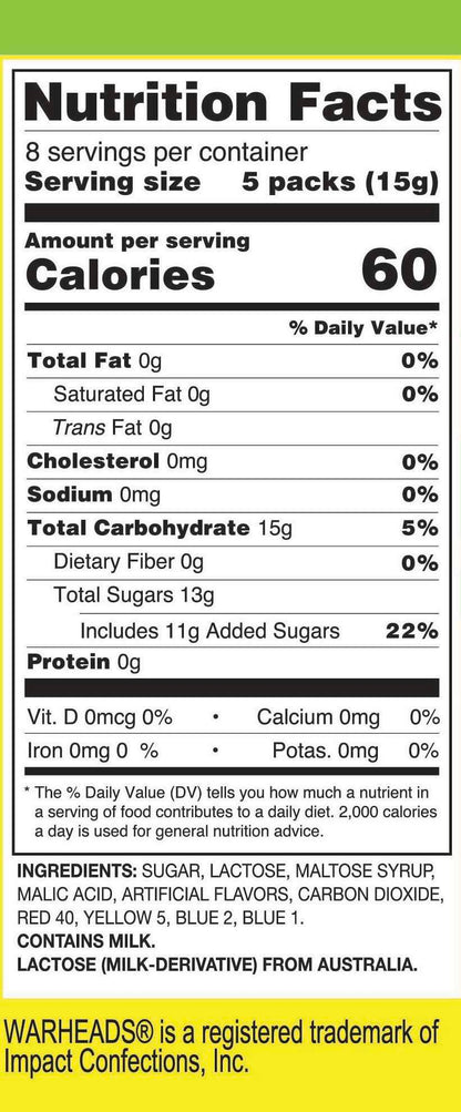 Candyrific Warheads Popping Candy Bag (12 per case)